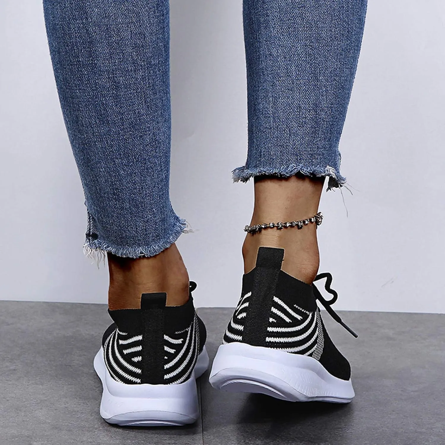 SBGMoSJ Business Casual Women Wide Sneakers Comfy Shoes for Women Slip On Dressy Womens Shoes Casual Fall Slip Ons Gym Shoes for Women Workout Size 12 Womens Black Sneakers Size 8 1/2