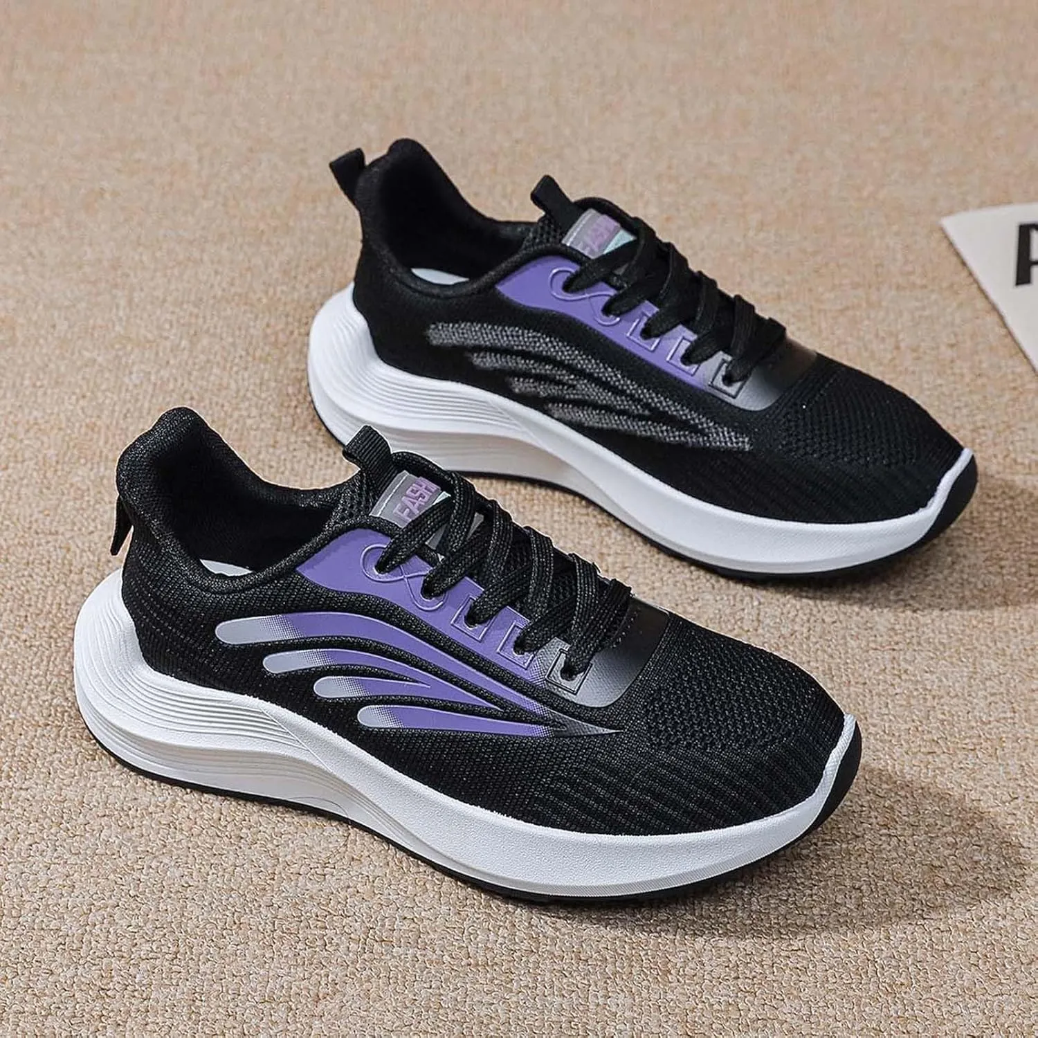 SBGMoSJ Womens Walking Shoes Size 9.5 Black and White Slip Resistant Nurse Shoes for Women White Black and White Running Shoes Women 10 Wide Womens Sneakers Black Slip On Shoes for Women 2023