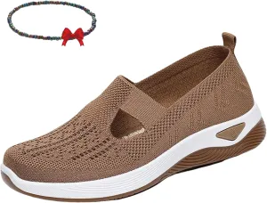 Shoes for Women, Orthopedic All-Day Comfort Sneakers, Breathable Knitted Soft Slip-On Walking Shoes