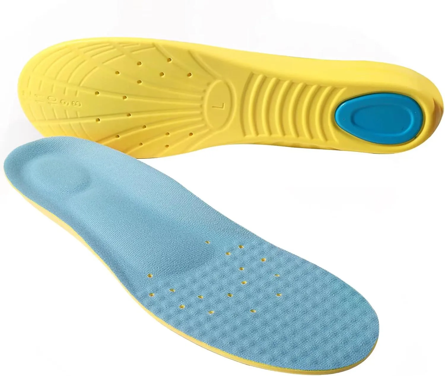 Shoes Inserts Memory Foam Insoles Shock Absorption Pain Relief Plantar Fasciitis Arch Supports Breathable PU Sports Feet Insoles for Men Women and Kids,1 Pair (S（Women 5-6/ Kids 2-5）)