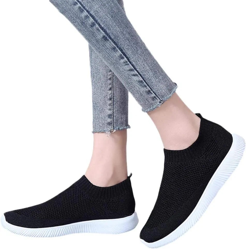 Sneakers for Women Walking Shoes Non Slip Lightweight Slip On Shoes Women Comfort Slip On Shoes Casual Wedge Sneakers White Tennis Shoe Loafers Dress Shoe