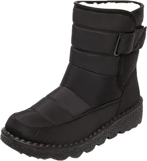 Snow Boots for Women, Warm Lined Snow-Boots Winter Shoes Mid Calf Booties Hiking Outdoor Short Shoes