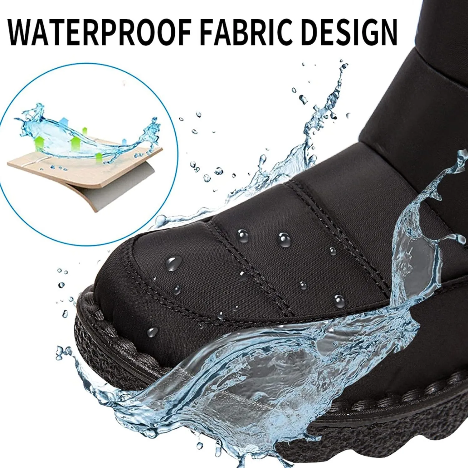 Snow Boots for Women, Warm Lined Snow-Boots Winter Shoes Mid Calf Booties Hiking Outdoor Short Shoes