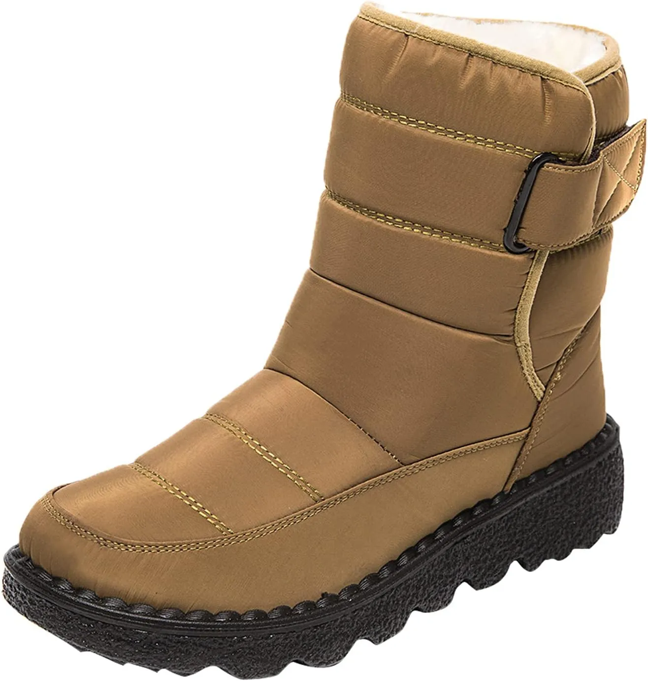 Snow Boots for Women, Warm Lined Snow-Boots Winter Shoes Mid Calf Booties Hiking Outdoor Short Shoes