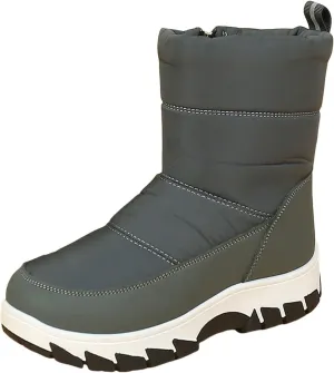 Snow Boots for Women Waterproof Mid Calf Boots Women Winter Warmth Plush Fabric Side Zipper Flat Bottom Cotton Boots