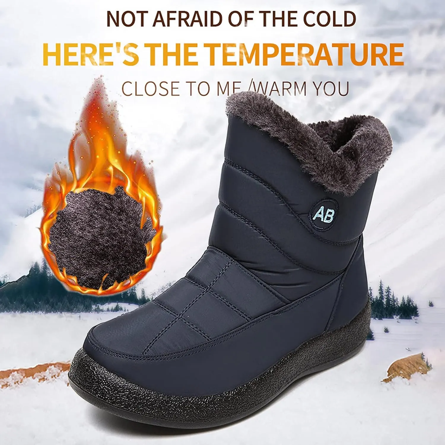 Snow Boots for Women Winter, Mid Calf Warm Lined Winter Boots for Women Hiking Outdoor Shoes