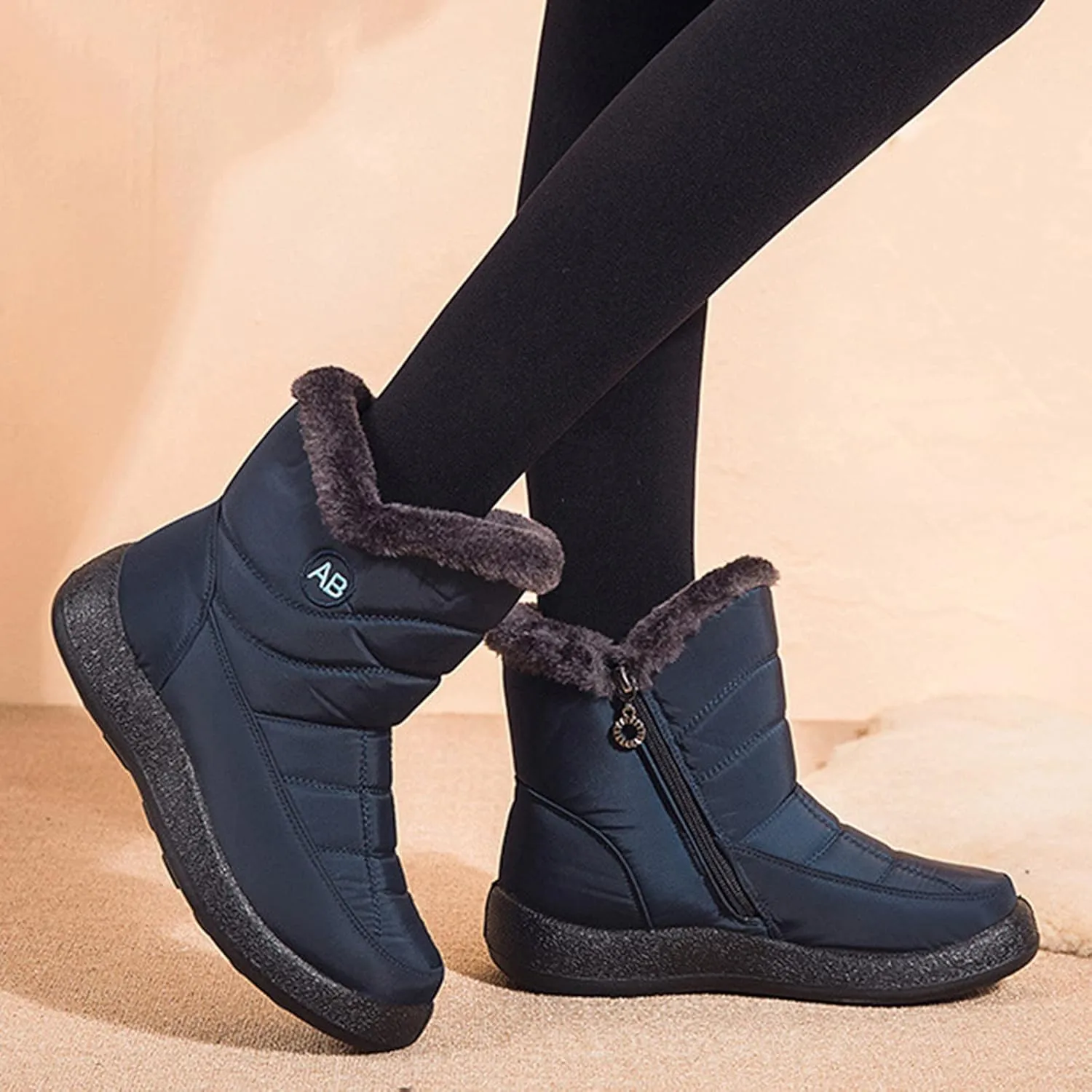 Snow Boots for Women Winter, Mid Calf Warm Lined Winter Boots for Women Hiking Outdoor Shoes