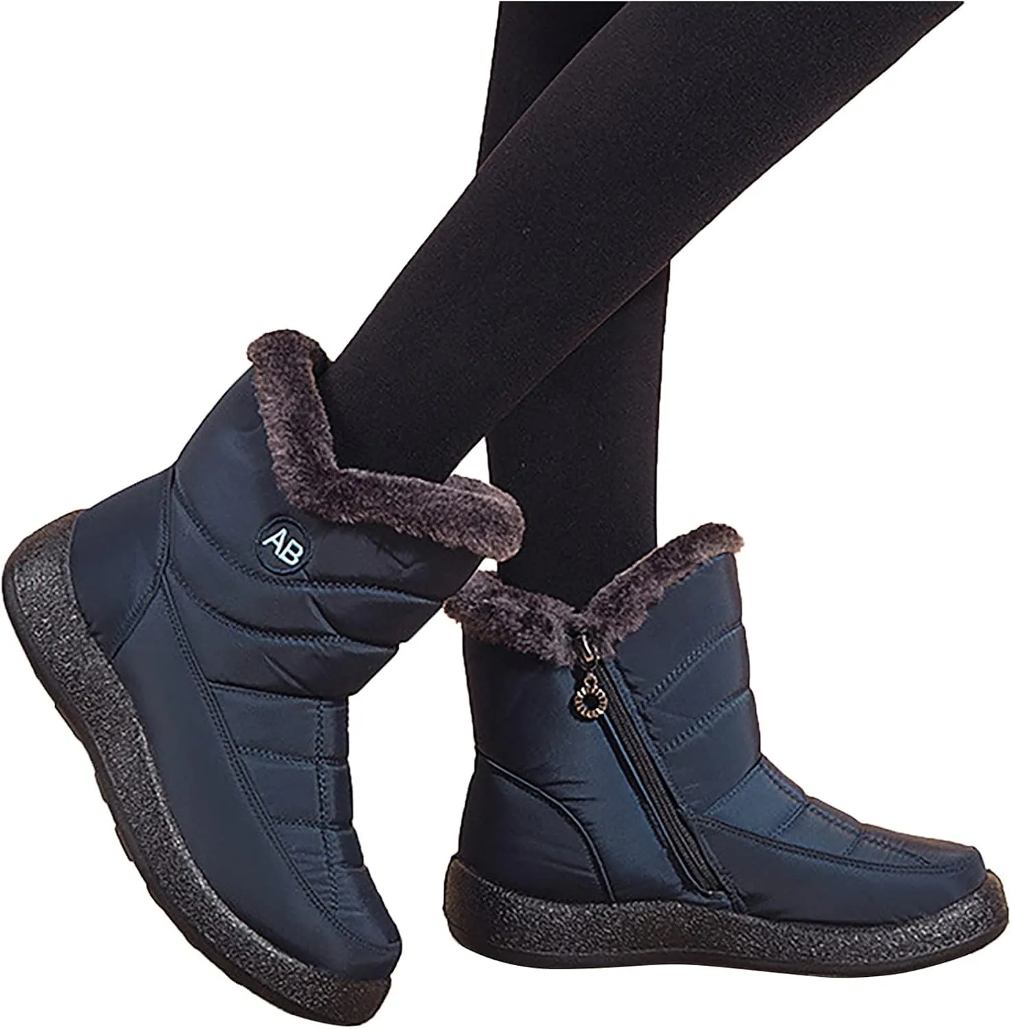 Snow Boots for Women Winter, Mid Calf Warm Lined Winter Boots for Women Hiking Outdoor Shoes