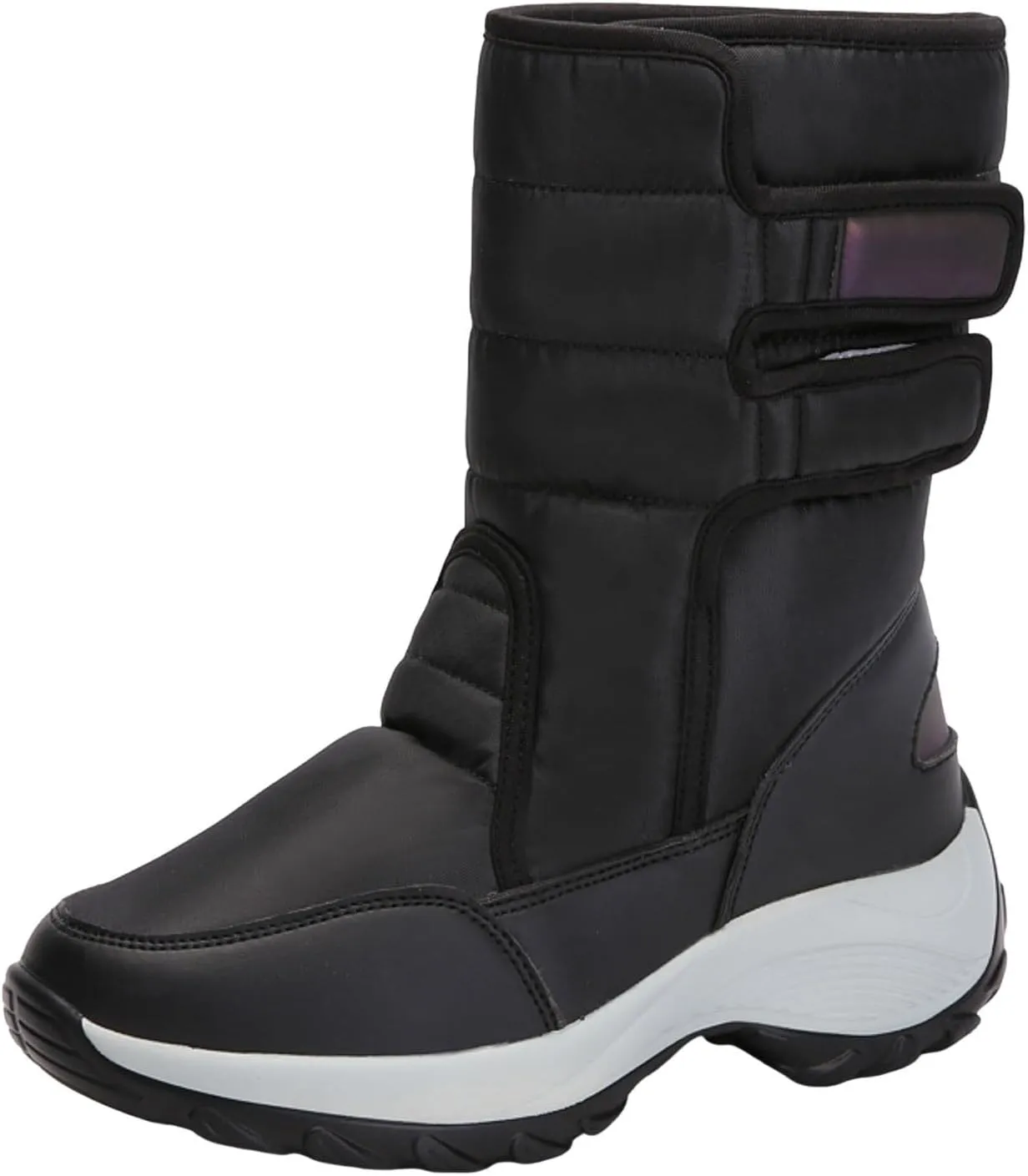 Snow Boots Women Winter Shoes Water-proof Insulated with Hook Loop Warm Fleece Lined Mid Calf Boots Anti Slip Ankle Boots Fashion Sneakers Outdoor Walking Shoes for Women Ladies Girls