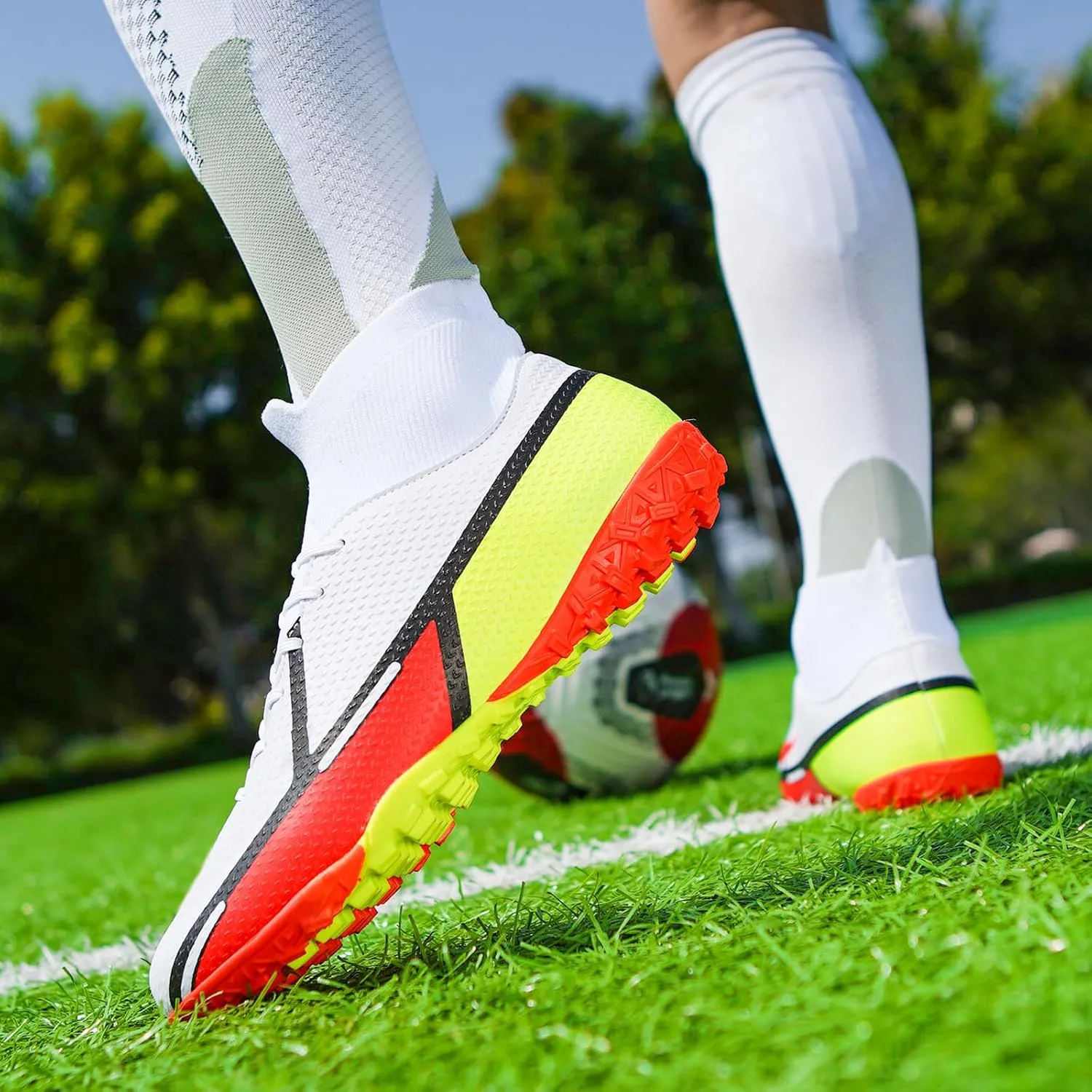 Soccer Cleats Indoor Soccer Shoes Mens Womens Anti Slip High Top Outdoor Grass Turf Football Cleats