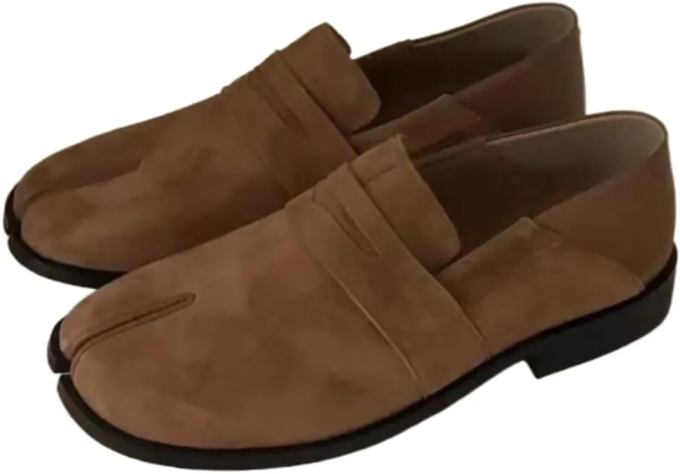 Tabi Shoes Loafers Leather Split Toe Women Girls Slip on - Neural Kawaii Soft Retro Cute Casual Comfortable Walking Lightweight All-Match for Daily Wear Beach Travel Standing All Day Business Office