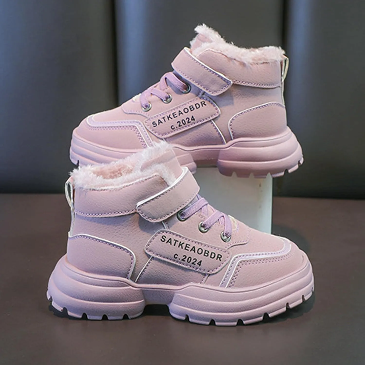 Toddler Kids Snow Boots Warm Fr Lined Winter Boots Comfortable Ankle Booties Boys Girls Outdoor Hiking Boots