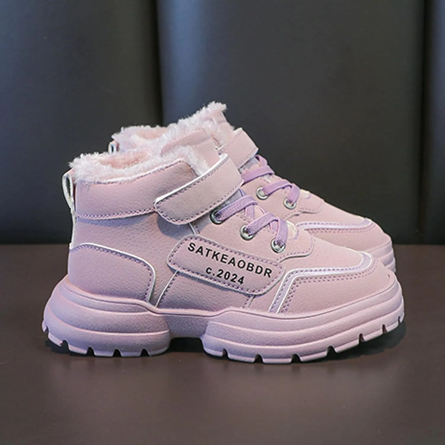 Toddler Kids Snow Boots Warm Fr Lined Winter Boots Comfortable Ankle Booties Boys Girls Outdoor Hiking Boots