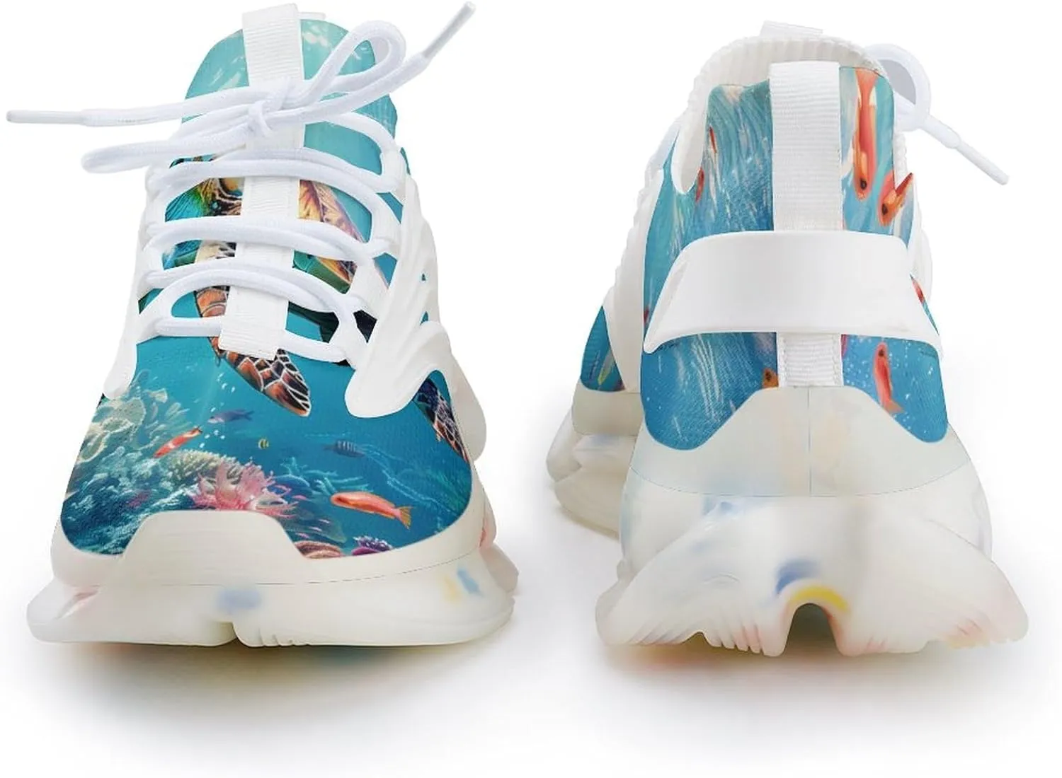 Turtles Fish Coral Tropical Ocean Men's Running Shoes Lightweight Walking Shoe Breathable Sneaker