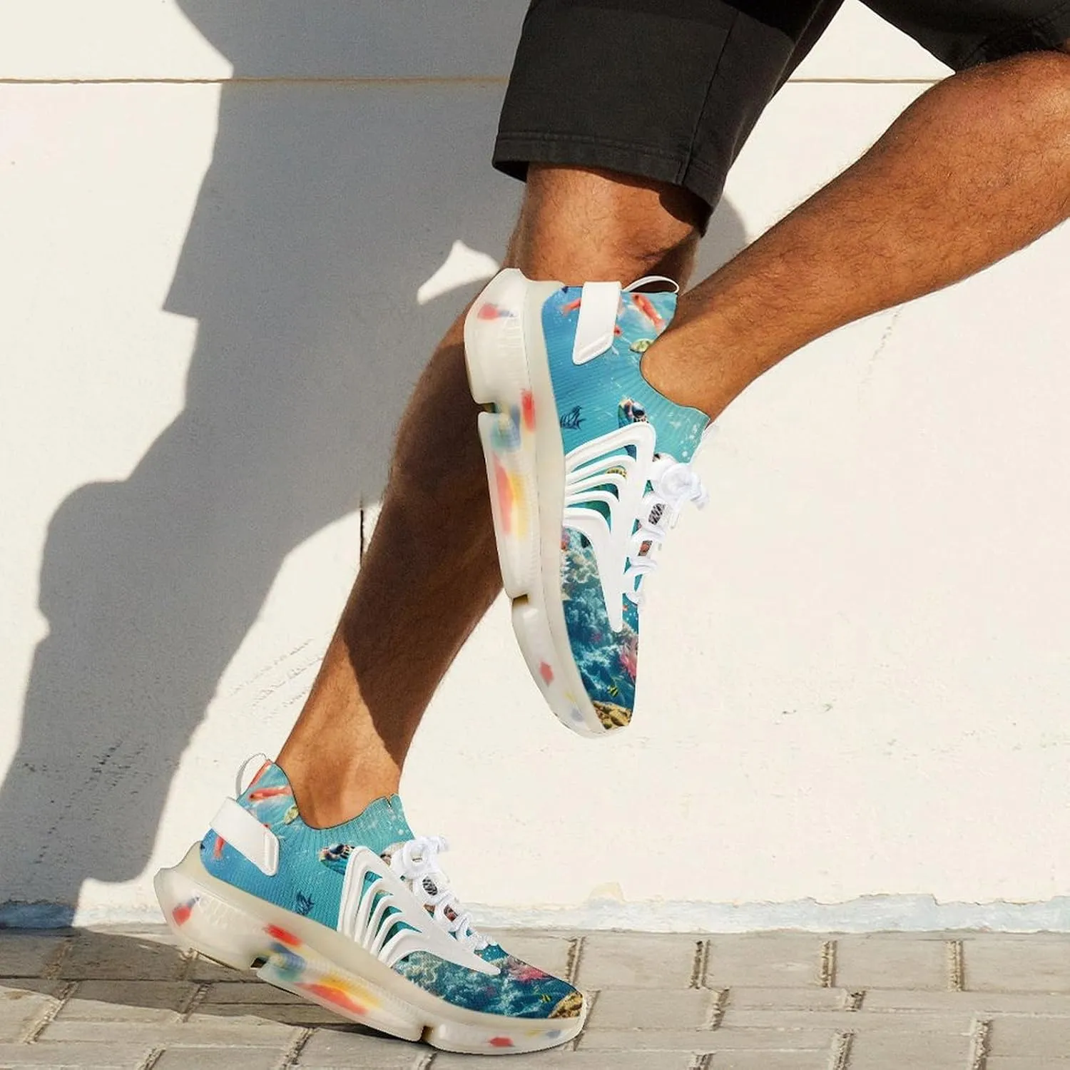 Turtles Fish Coral Tropical Ocean Men's Running Shoes Lightweight Walking Shoe Breathable Sneaker