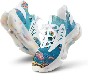 Turtles Fish Coral Tropical Ocean Men's Running Shoes Lightweight Walking Shoe Breathable Sneaker