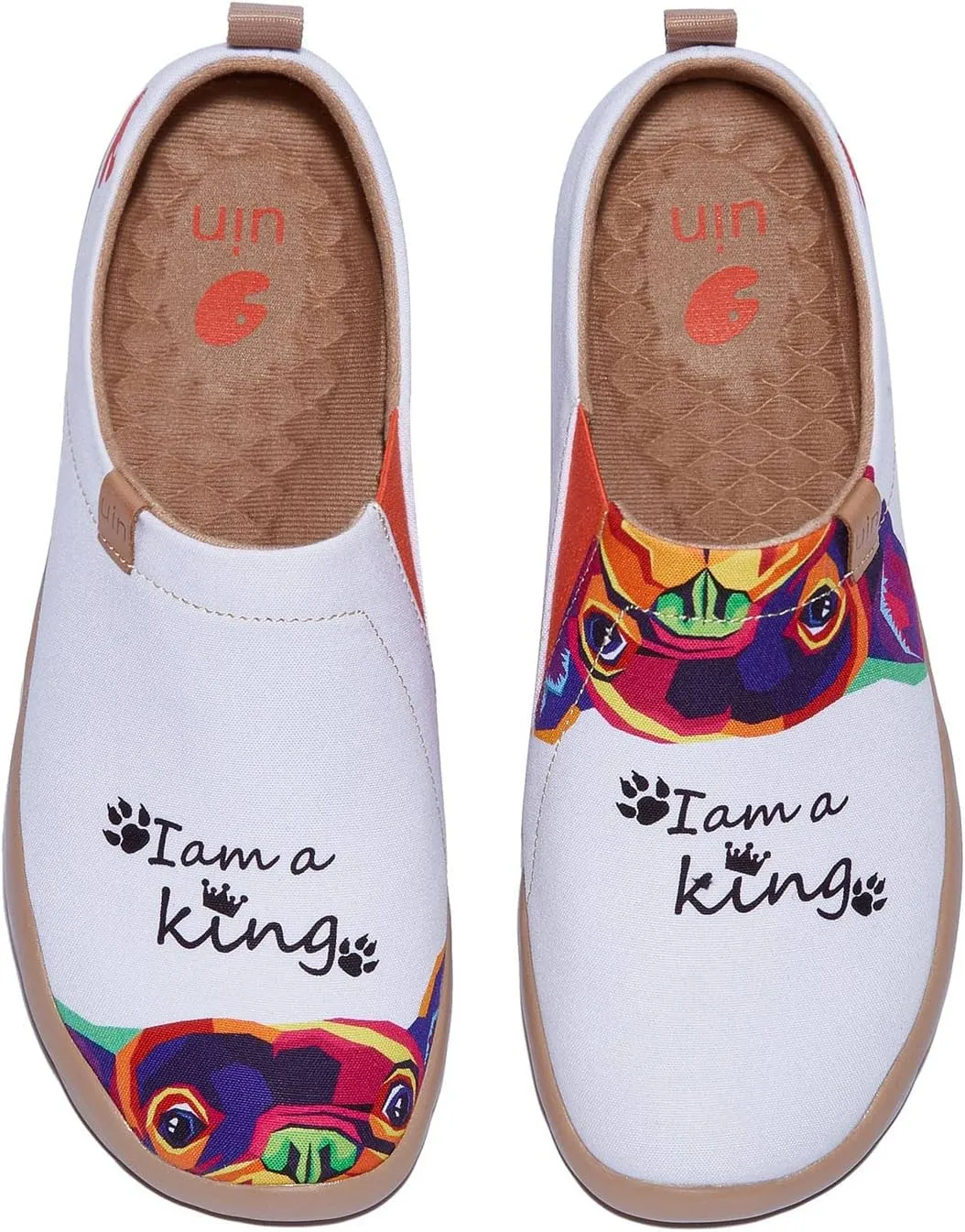 UIN Women's Art Painted Travel Shoes Slip On Casual Loafers Lightweight Comfort Fashion Sneaker Toledo Ⅰ I Am The King (9)