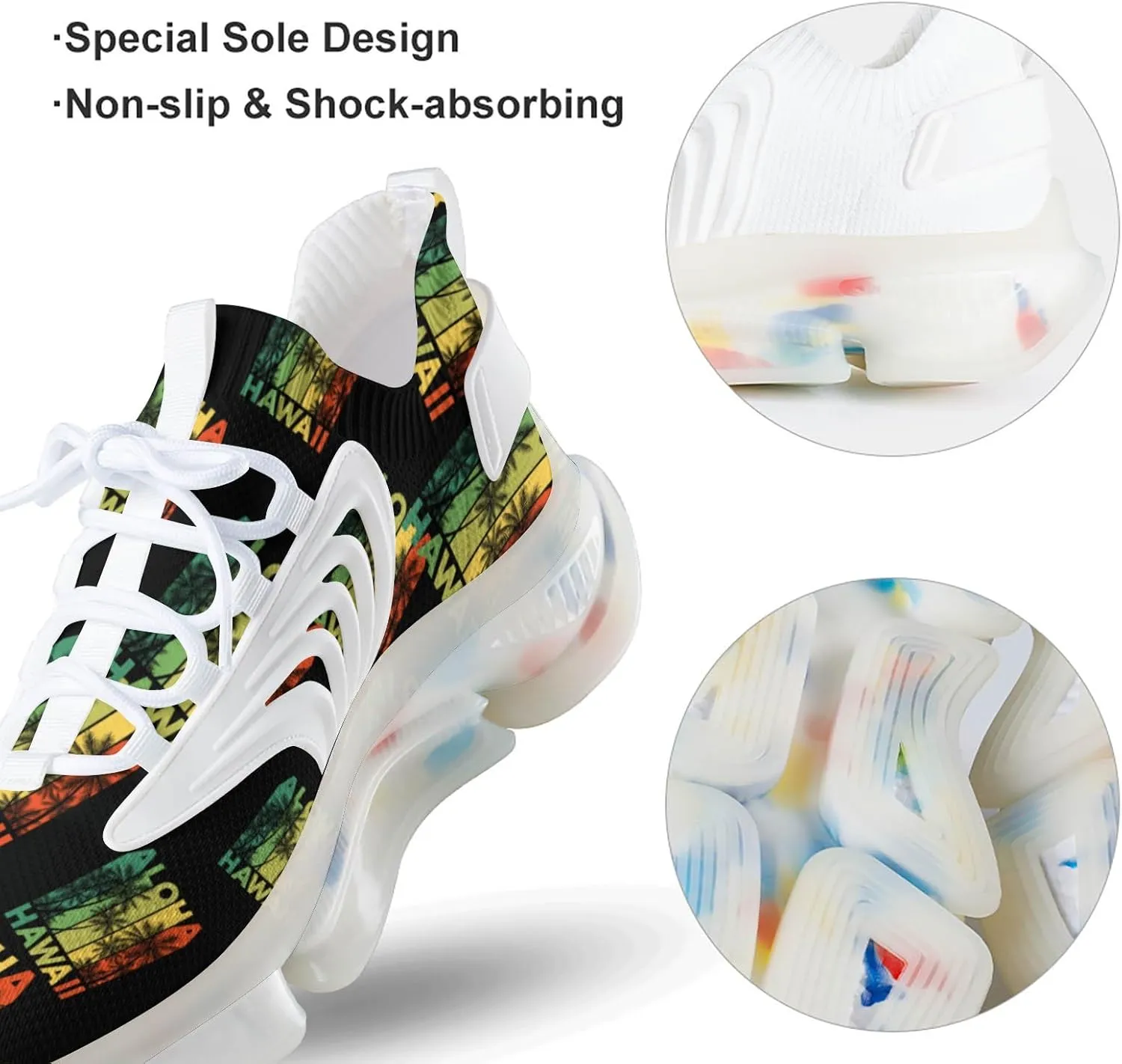 Vintage Hawaiian Islands Men's Running Shoes Lightweight Walking Shoe Breathable Sneaker