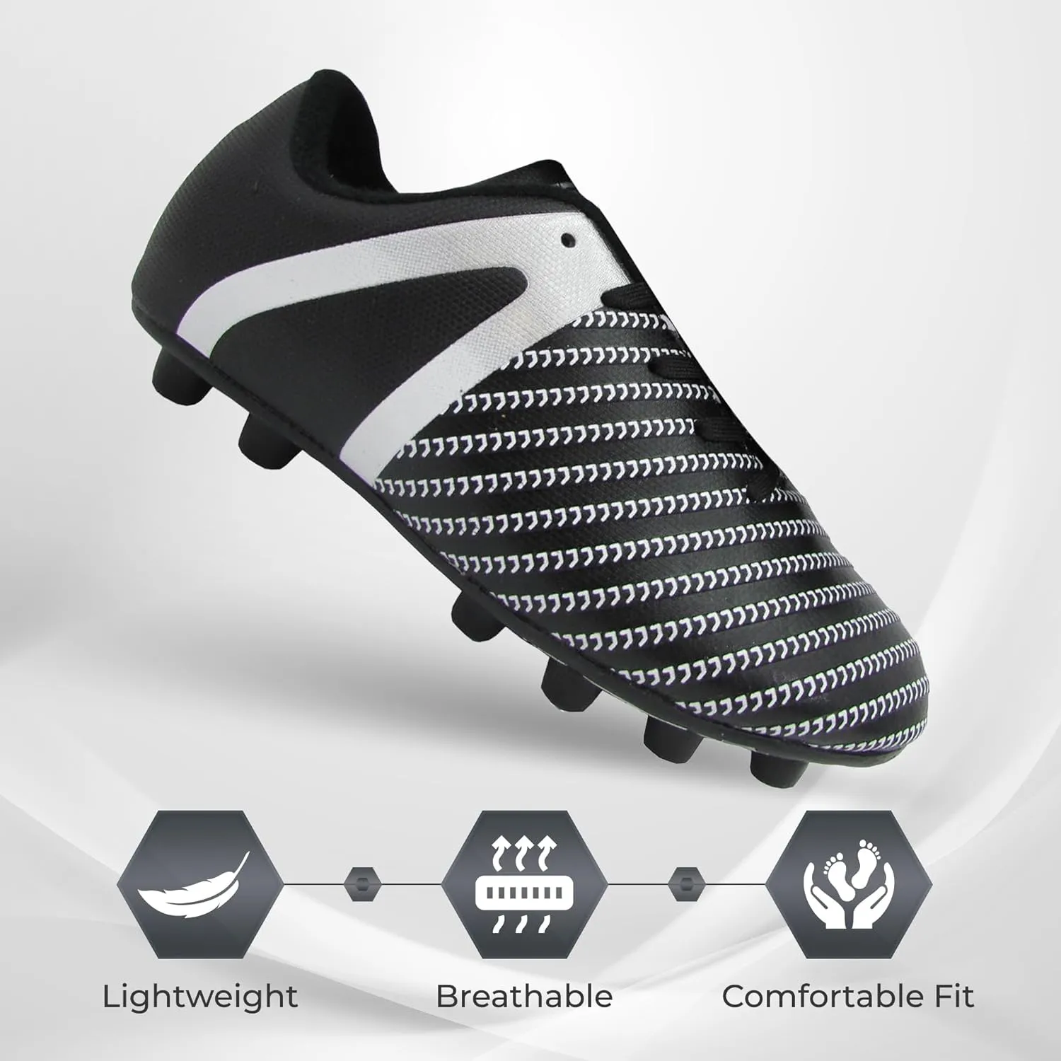Vizari Impact Firm Ground Kids Soccer Cleats | Lightweight & Durable Girls and Boys Soccer Cleats with Excellent Traction | Unisex Football Shoes with Padded Heel & Anti-Stretch Lining
