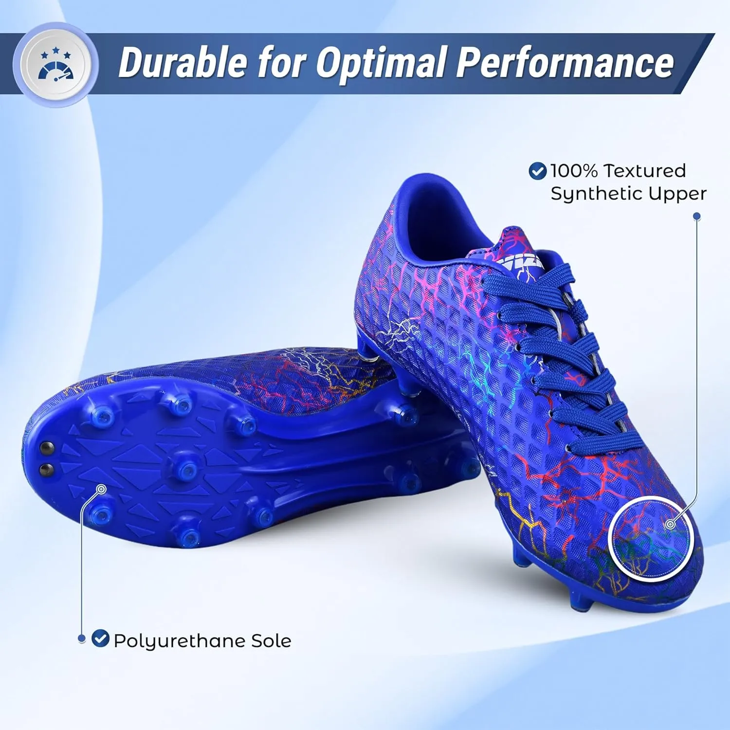 Vizari Zodiac Firm Ground Soccer Cleats for Boys and Girls | Lightweight & Durable Football Shoes with Molded TPU Outsole | Youth Cleats with Secure Lace-Up Closure for Maximum Traction & Performance