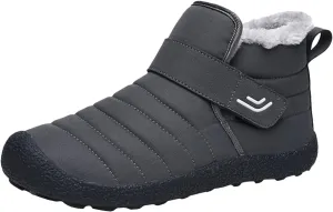 Winter Snow Boots for Women Men Ankle Boots with Hook Loop Comfortable Warm Fleece Lined Ankle Booties Slip On Outdoor Walking Shoes Lightweight Short Boots Fashion Sneakers for Hiking