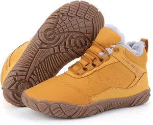 Winter Snow Boots for Women Men Hike Barefoot Shoes Minimalist Winter Snow Boots Zero Drop & Wide Toe Box & Waterproof Fur Lining Snow Booties Warm Hike Shoes
