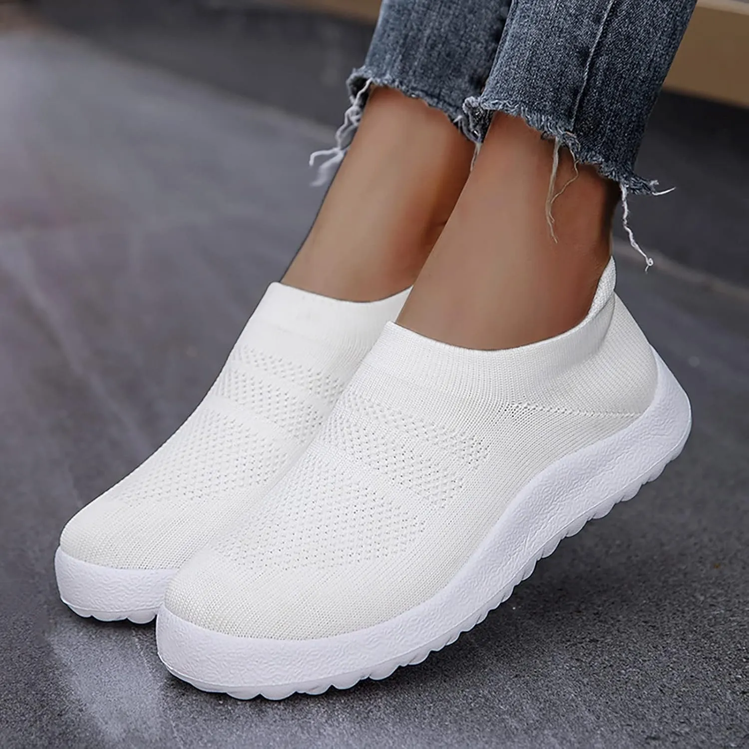 Women Running Shoes Lightweight Tennis Shoes Non Slip Tennis Shoes Womens Flat Feet Men Casual Shoes Dress Sneakers Slip On Tennis Shoe Loafers Shoe