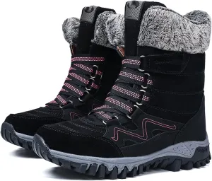 Womens Boots Women Snow Boots Winter Warm Push Boots Women Platform Female Wedge Waterproof rubber hiking boots