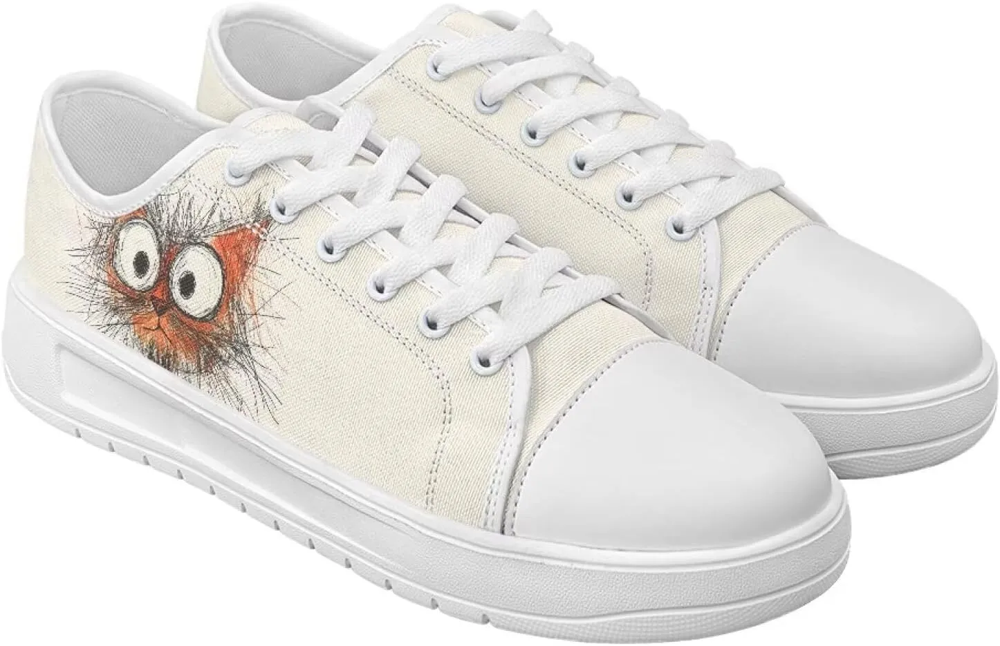 Women's Lace Up Low Top Canvas Shoes Fashion Casual Round Toe Sneakers Hands Free No Laces Barefoot Shoes US5.5-13.5