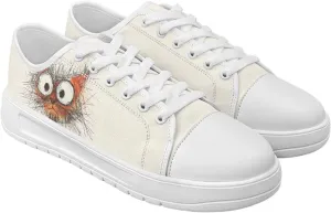 Women's Lace Up Low Top Canvas Shoes Fashion Casual Round Toe Sneakers Hands Free No Laces Barefoot Shoes US5.5-13.5