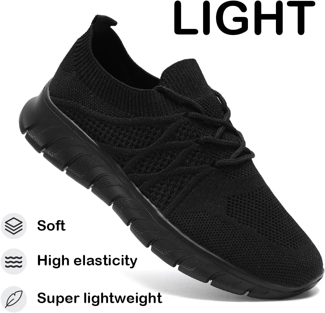 Womens Lightweight Road Running Shoes Slip On Walking Sneakers Suitable for Outdoor Sports Gym and Daily Wear All Day with Breathable Upper and Elastic Sole