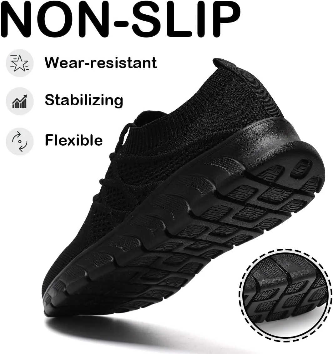 Womens Lightweight Road Running Shoes Slip On Walking Sneakers Suitable for Outdoor Sports Gym and Daily Wear All Day with Breathable Upper and Elastic Sole