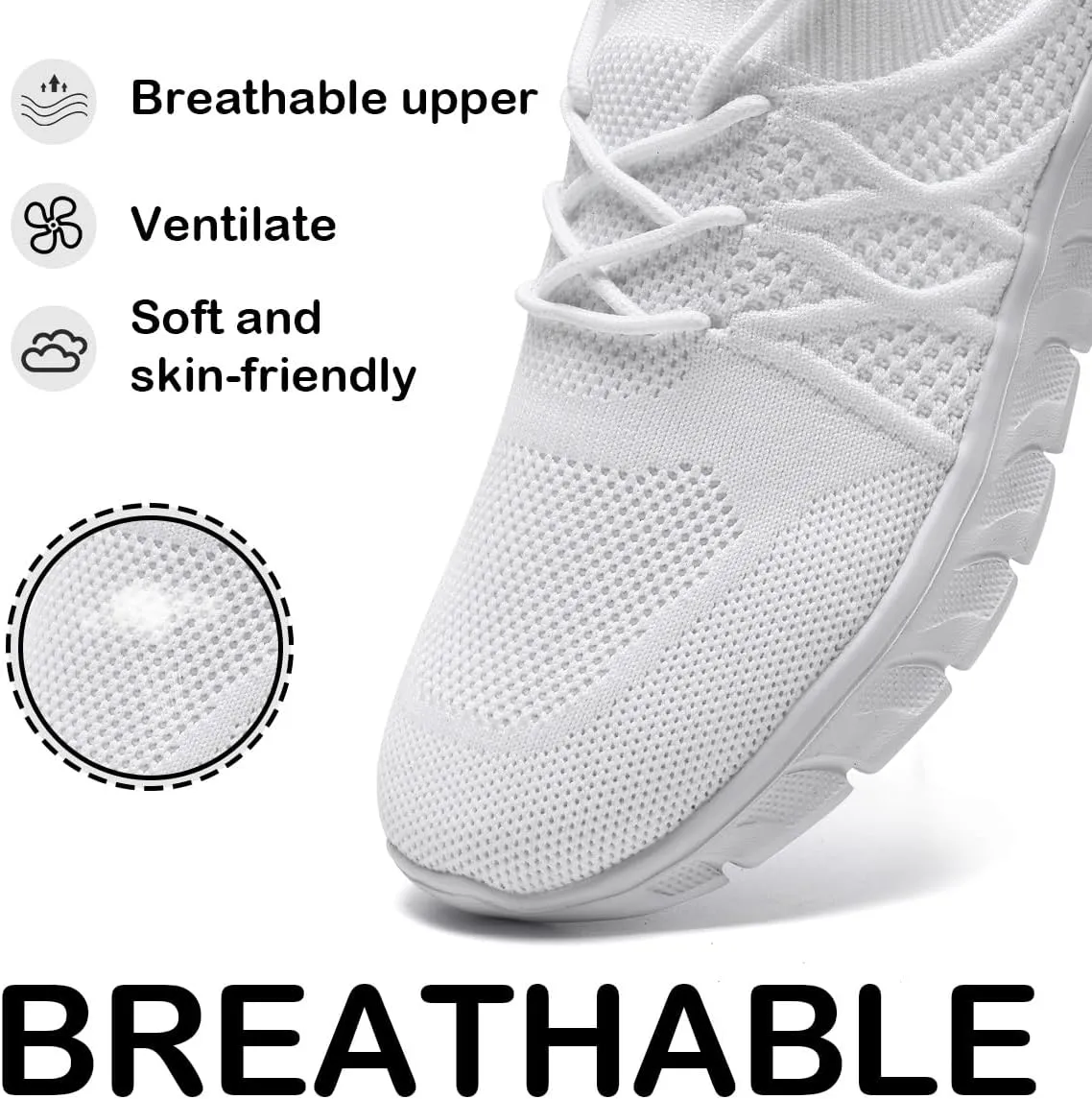 Womens Lightweight Road Running Shoes Slip On Walking Sneakers Suitable for Outdoor Sports Gym and Daily Wear All Day with Breathable Upper and Elastic Sole