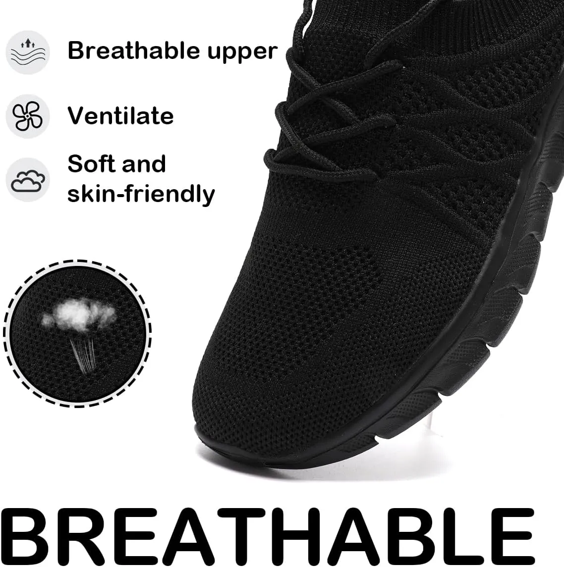 Womens Lightweight Road Running Shoes Slip On Walking Sneakers Suitable for Outdoor Sports Gym and Daily Wear All Day with Breathable Upper and Elastic Sole