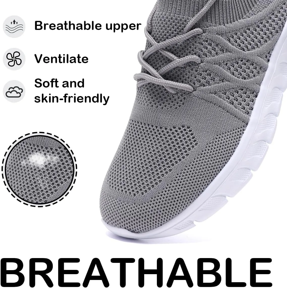 Womens Lightweight Road Running Shoes Slip On Walking Sneakers Suitable for Outdoor Sports Gym and Daily Wear All Day with Breathable Upper and Elastic Sole