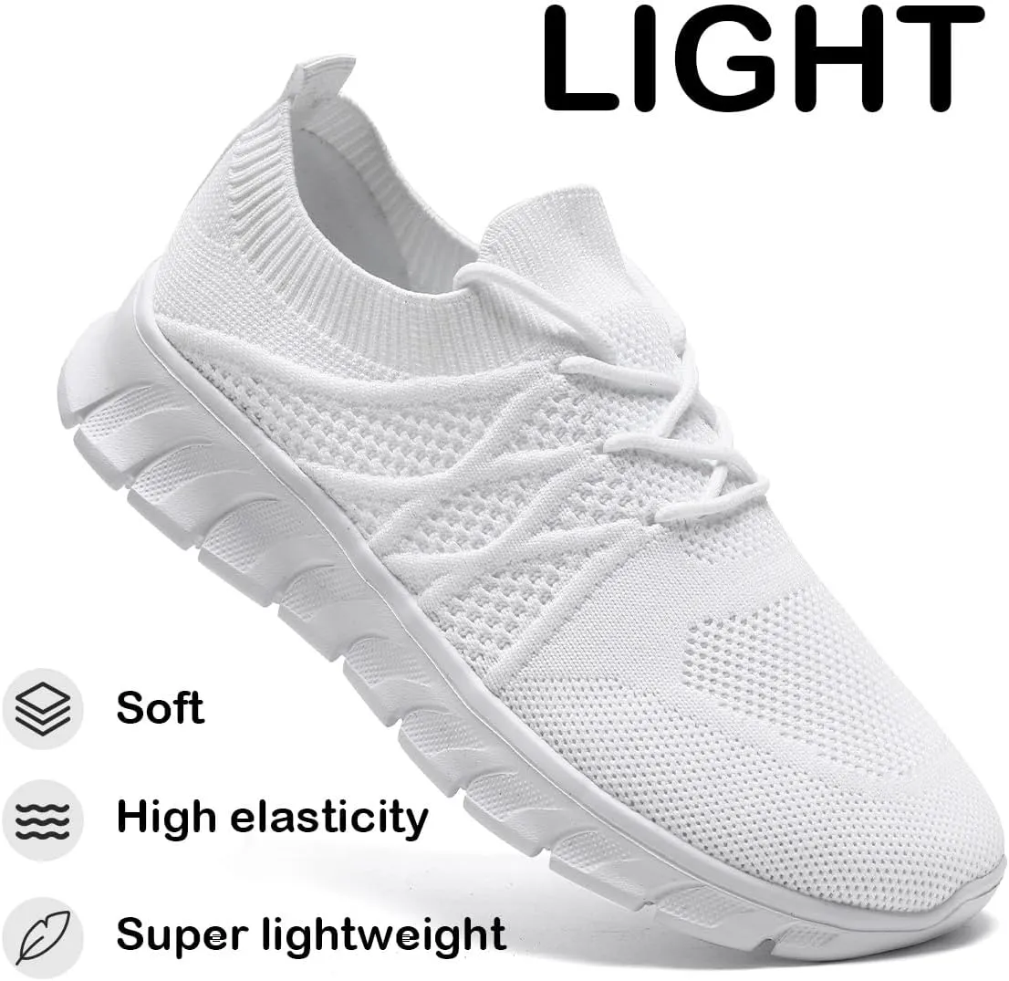 Womens Lightweight Road Running Shoes Slip On Walking Sneakers Suitable for Outdoor Sports Gym and Daily Wear All Day with Breathable Upper and Elastic Sole
