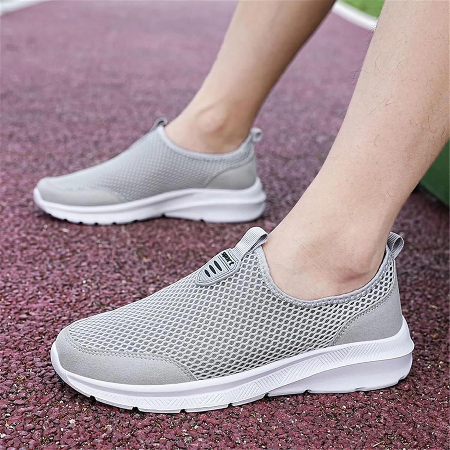 Womens Non Slip Work Shoes Slip On Water Resistant Womens Running Shoes Comfort White Casual Shoes Dress Sneakers White Tennis Shoe Cross Trainer Shoe