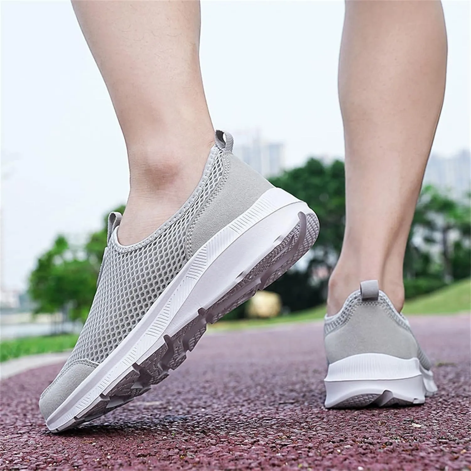 Womens Non Slip Work Shoes Slip On Water Resistant Womens Running Shoes Comfort White Casual Shoes Dress Sneakers White Tennis Shoe Cross Trainer Shoe