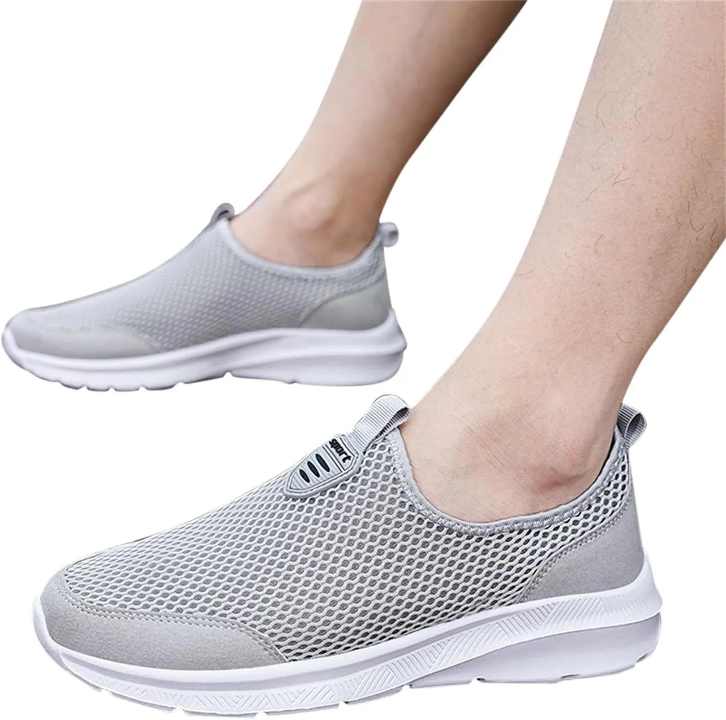 Womens Non Slip Work Shoes Slip On Water Resistant Womens Running Shoes Comfort White Casual Shoes Dress Sneakers White Tennis Shoe Cross Trainer Shoe