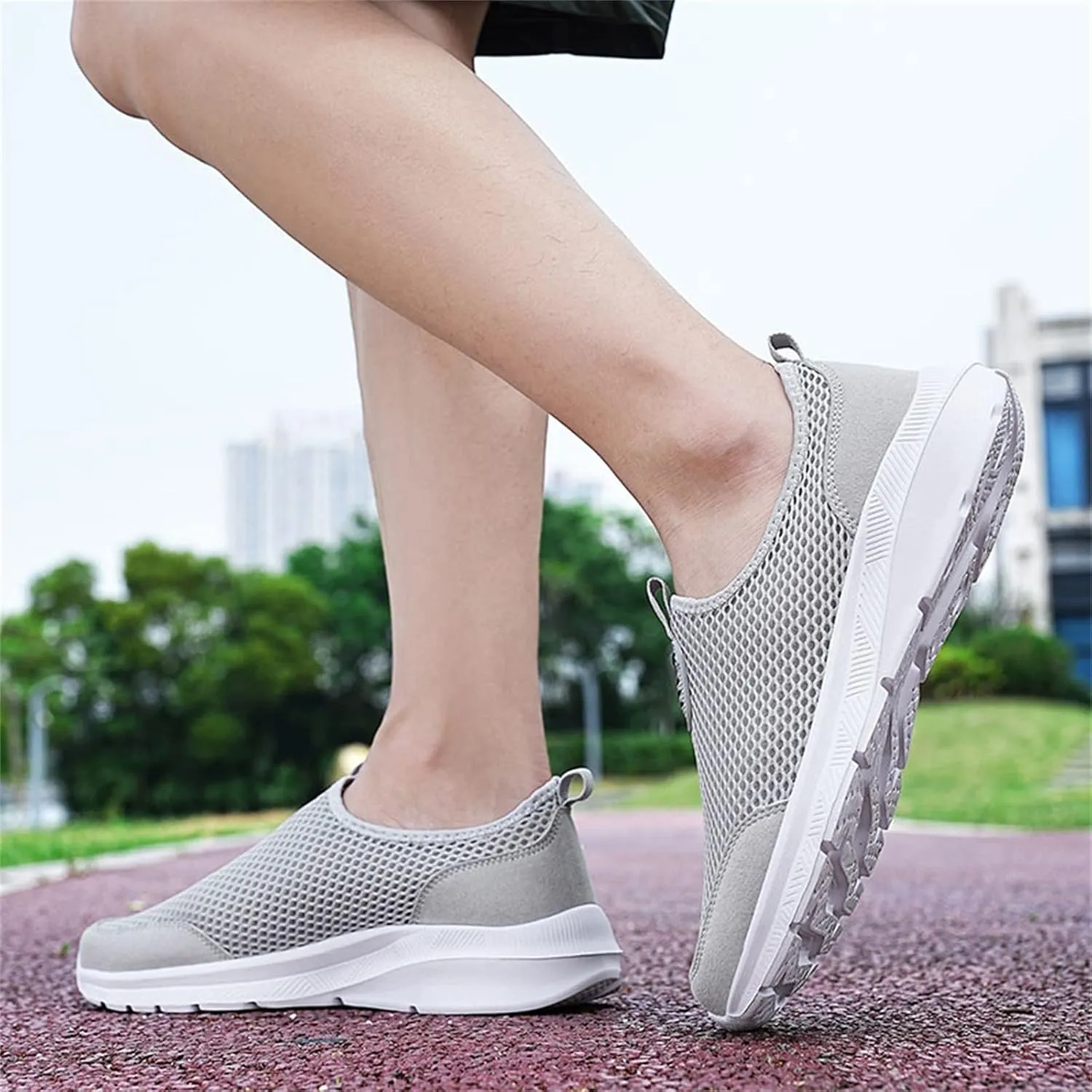 Womens Non Slip Work Shoes Slip On Water Resistant Womens Running Shoes Comfort White Casual Shoes Dress Sneakers White Tennis Shoe Cross Trainer Shoe