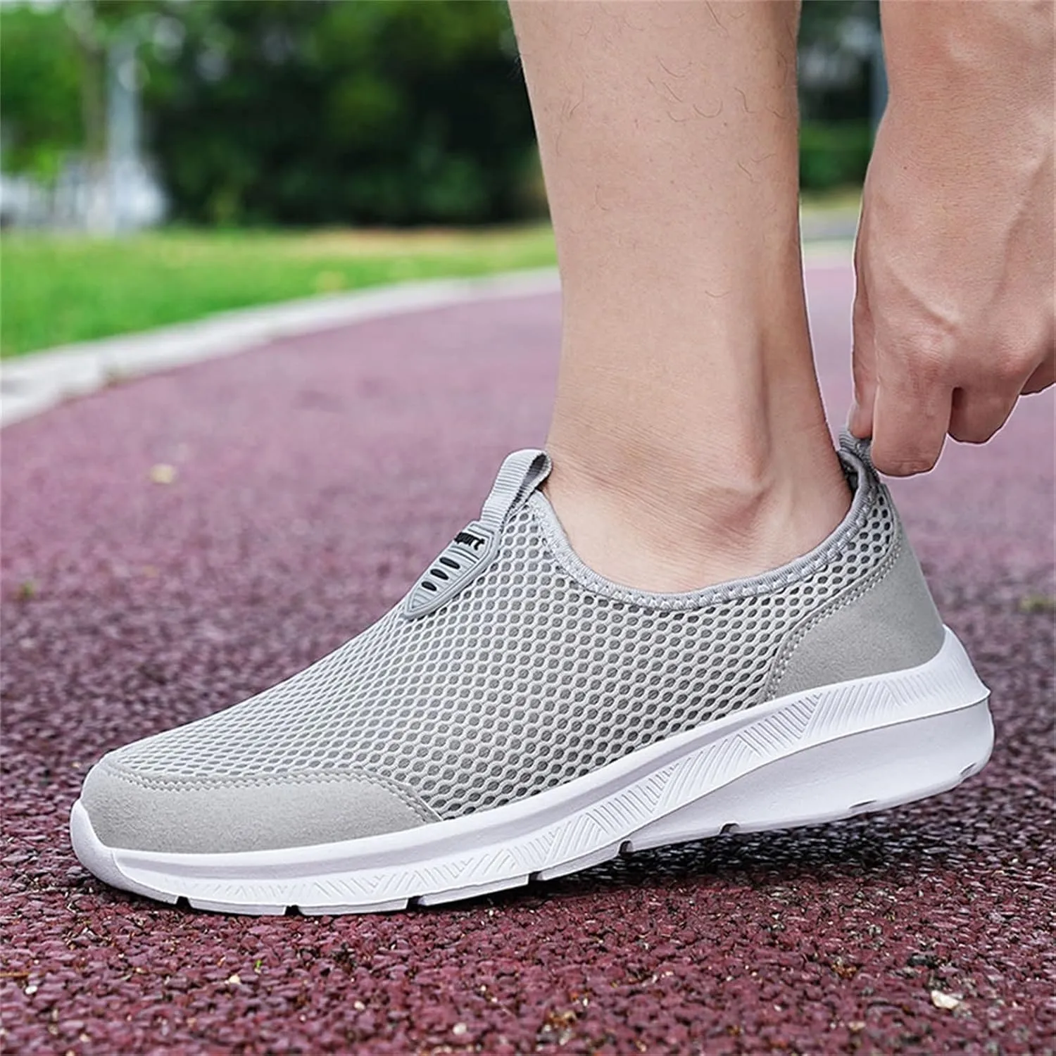 Womens Non Slip Work Shoes Slip On Water Resistant Womens Running Shoes Comfort White Casual Shoes Dress Sneakers White Tennis Shoe Cross Trainer Shoe