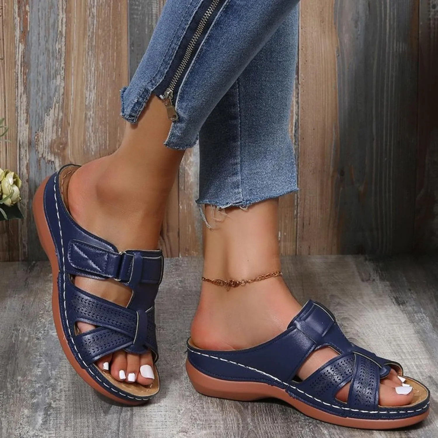 Womens Orthopedic Sandals with Arch Support Flip Flops Arch Support Comfortable Wedge Sandals Walking All Day Lightweight Orthopedic Sandals