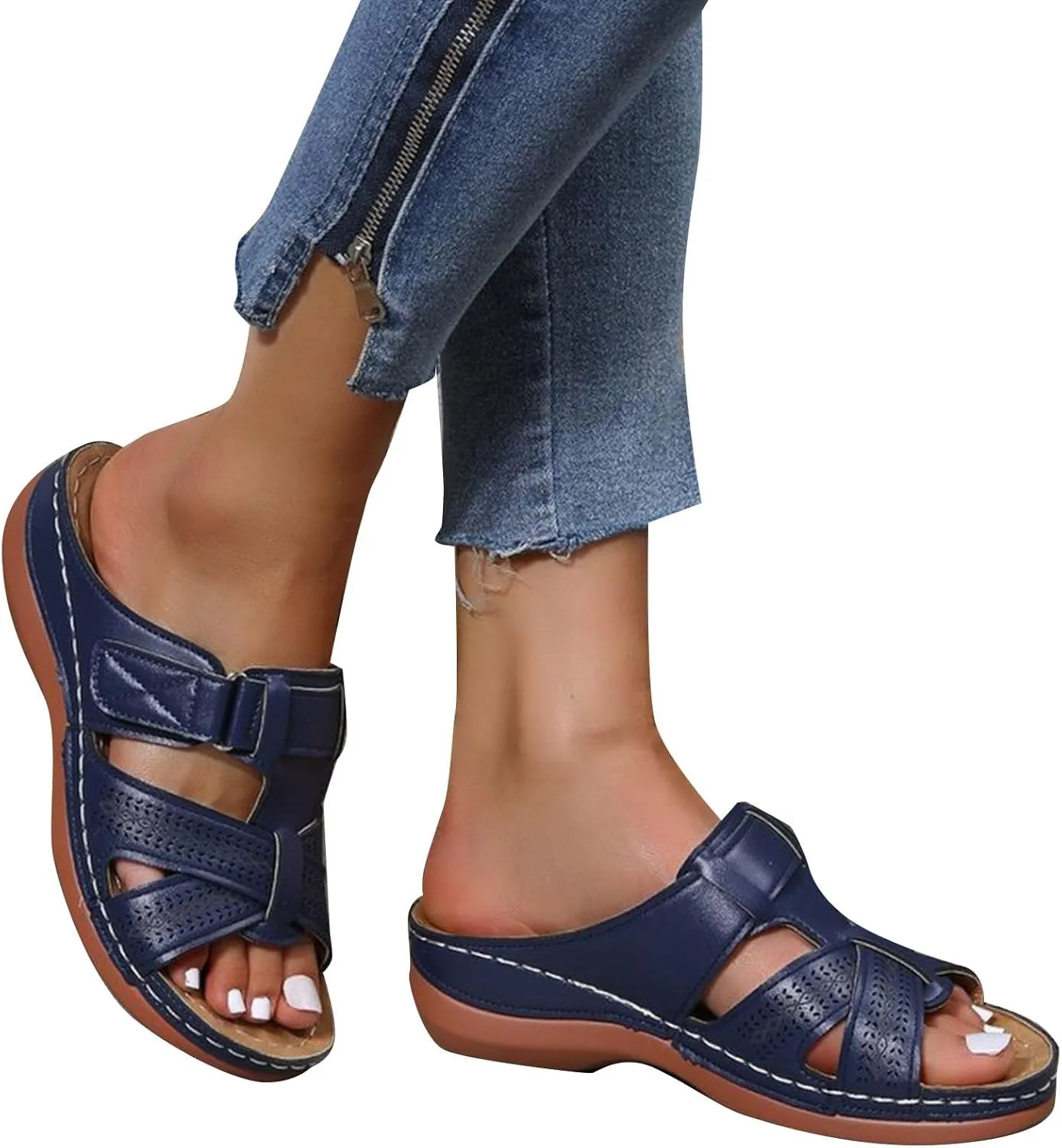 Womens Orthopedic Sandals with Arch Support Flip Flops Arch Support Comfortable Wedge Sandals Walking All Day Lightweight Orthopedic Sandals