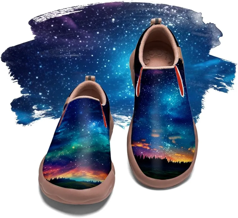 Women's Painted Shoes Outdoor Travel Loafers Comfortable Casual Slip-On Starry Sky Sneakers