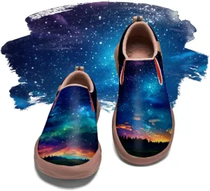 Women's Painted Shoes Outdoor Travel Loafers Comfortable Casual Slip-On Starry Sky Sneakers