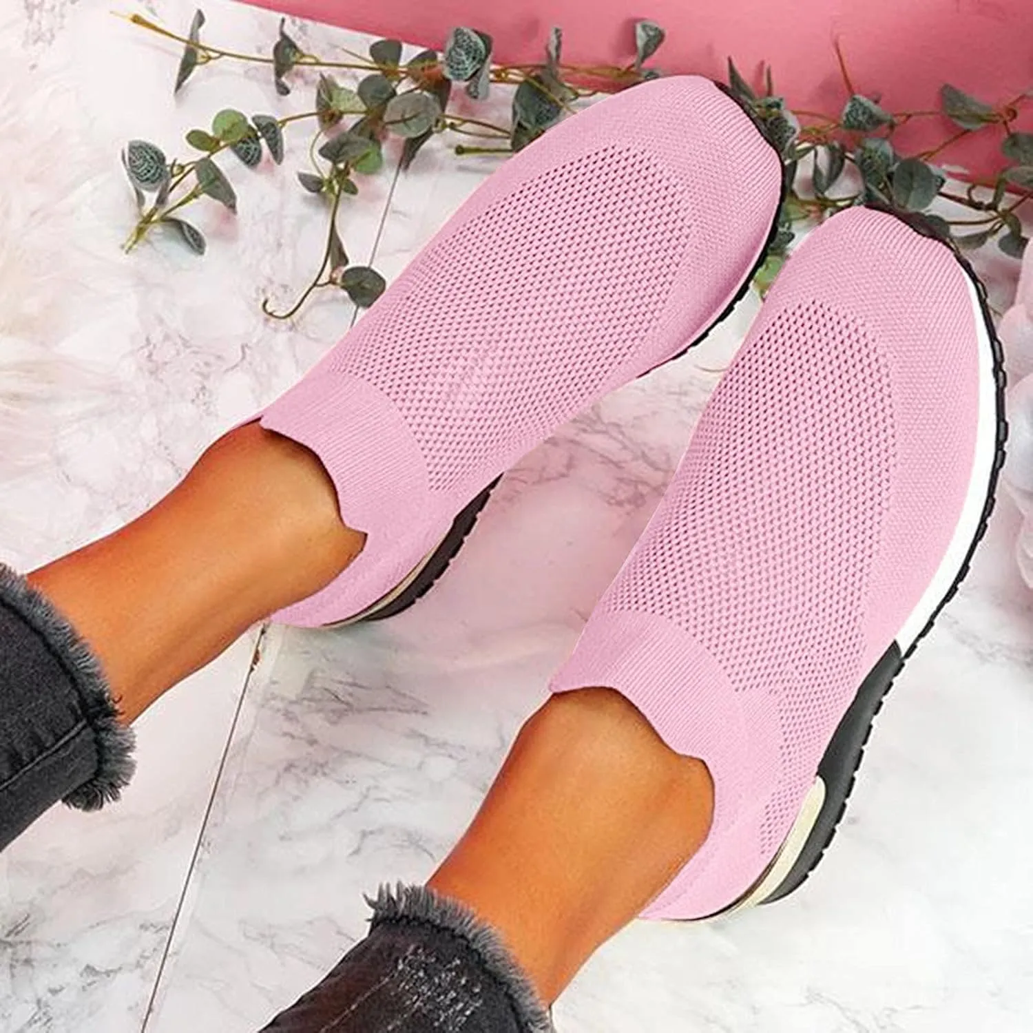 Womens Running Shoes Zapatos OrtopéDicos para Mujer Con Pie Plano Black Wedge Sneakers for Women Dressy Womens Tennis Shoes 7.5 Slip On Women's Slip On Shoes Size 7 Wide