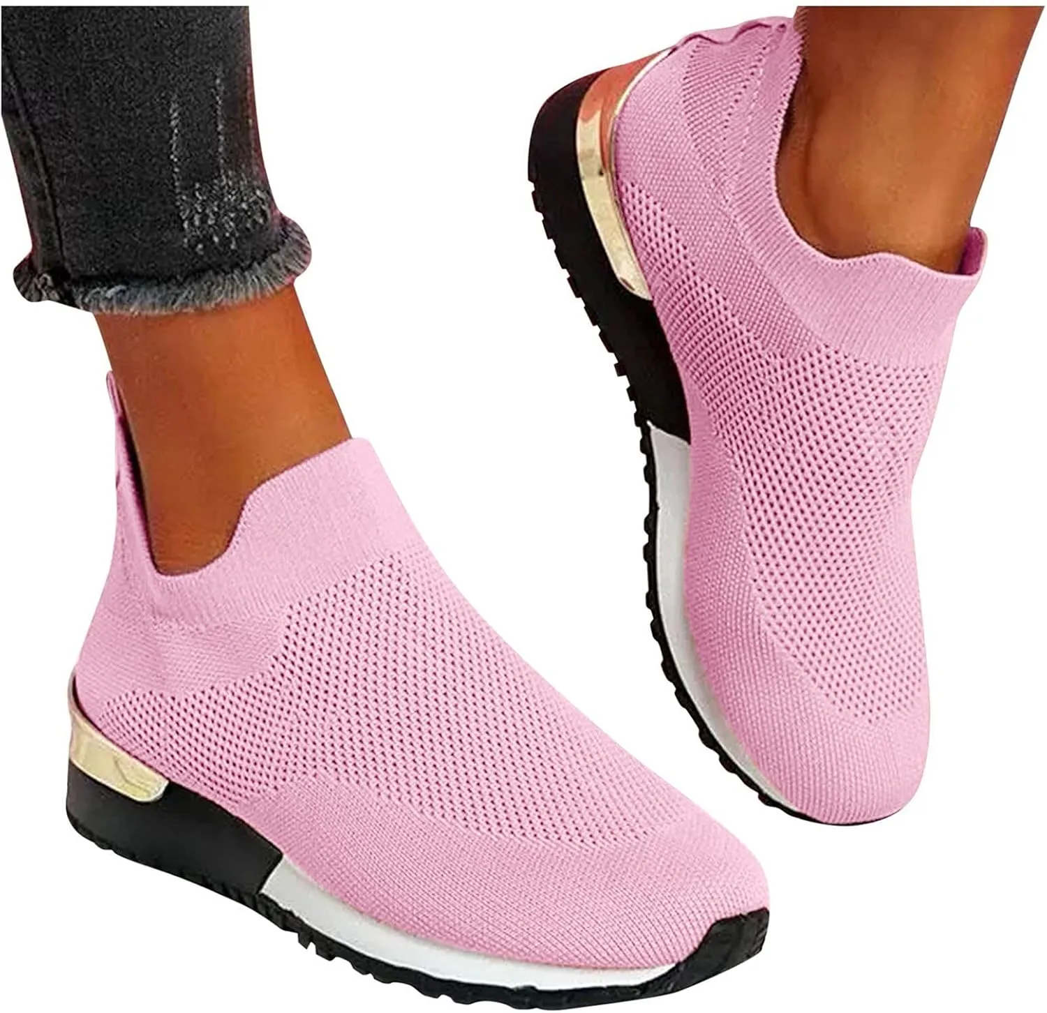 Womens Running Shoes Zapatos OrtopéDicos para Mujer Con Pie Plano Black Wedge Sneakers for Women Dressy Womens Tennis Shoes 7.5 Slip On Women's Slip On Shoes Size 7 Wide