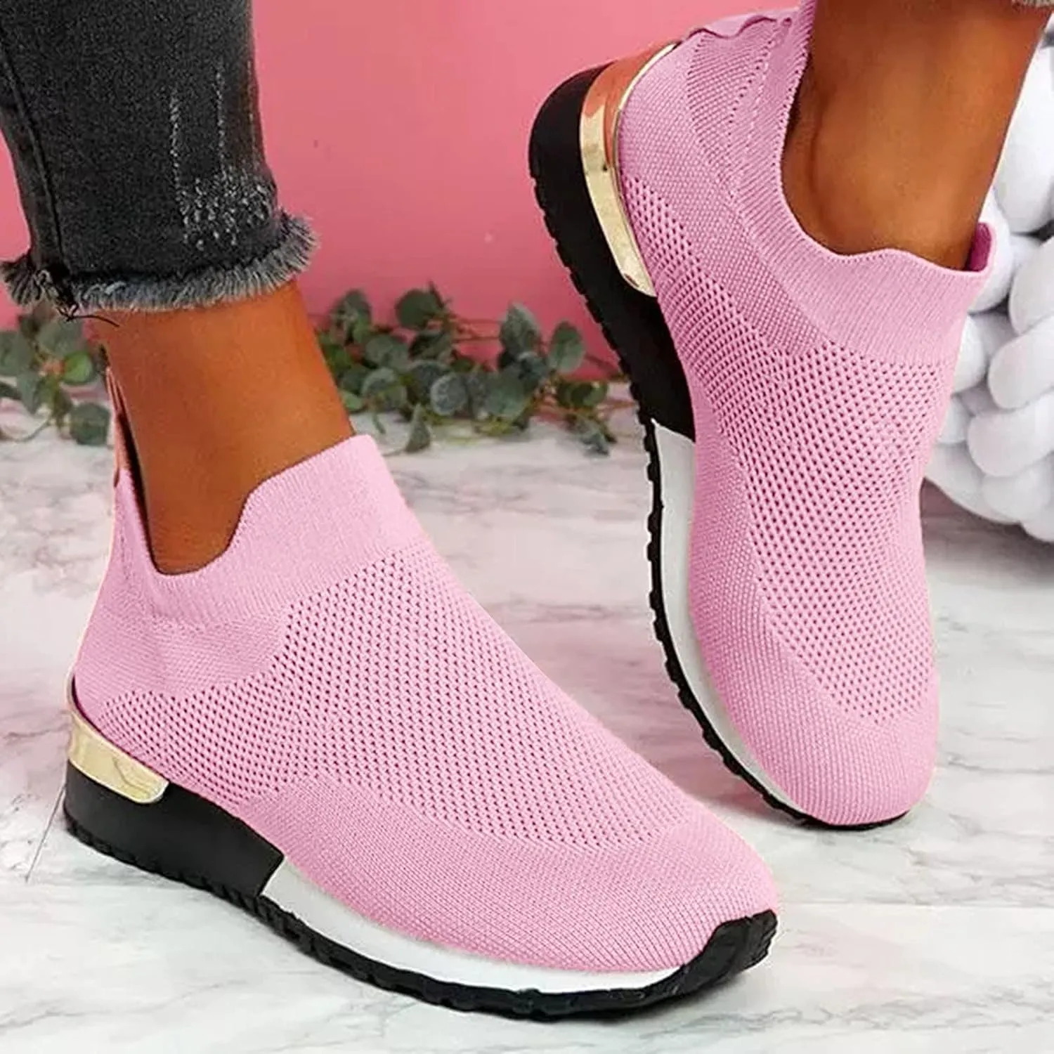 Womens Running Shoes Zapatos OrtopéDicos para Mujer Con Pie Plano Black Wedge Sneakers for Women Dressy Womens Tennis Shoes 7.5 Slip On Women's Slip On Shoes Size 7 Wide