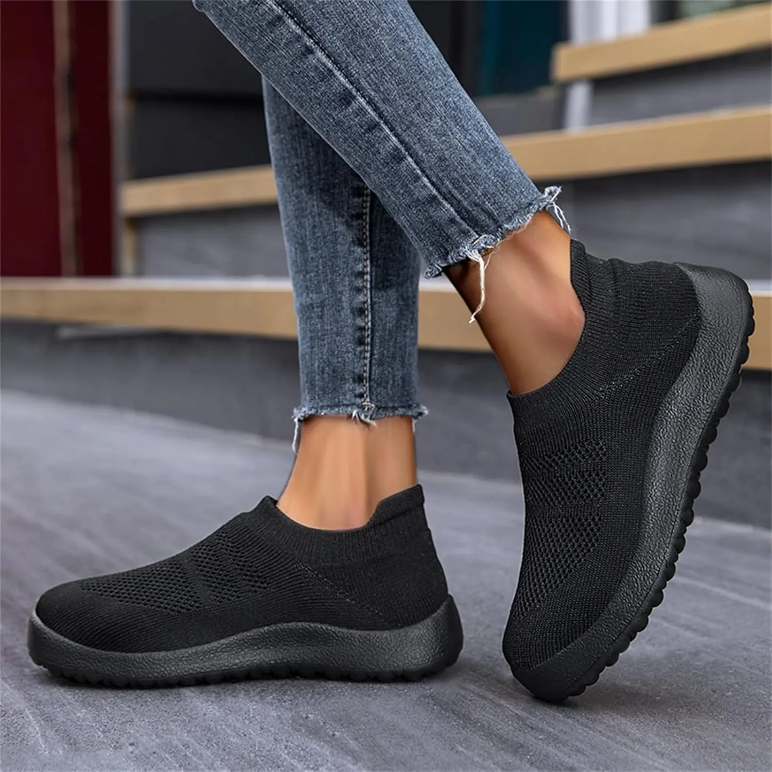 Womens Slip On Sneakers Women Walking Tennis Shoes Walking Shoes Women Cute Woman Shoes Casual Waterproof Sneakers Slip On Tennis Shoe Loafers Shoe