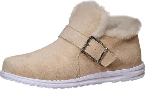 Women's Snow Boots Winter Boots Warm Fleece Lined Ankle Booties Hiking Trekking Climbing Shoes Anti-Slip Water-proof Outdoor Boots Work Boots Slip On Loafers Shoes with Metal Buckle
